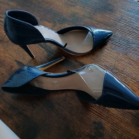 Aldo Moonglow Blue Print Pointed Pumps - Picture 3 of 9